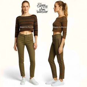 H&M embroidered southwestern side stripe jeans *shop@iamwarrior